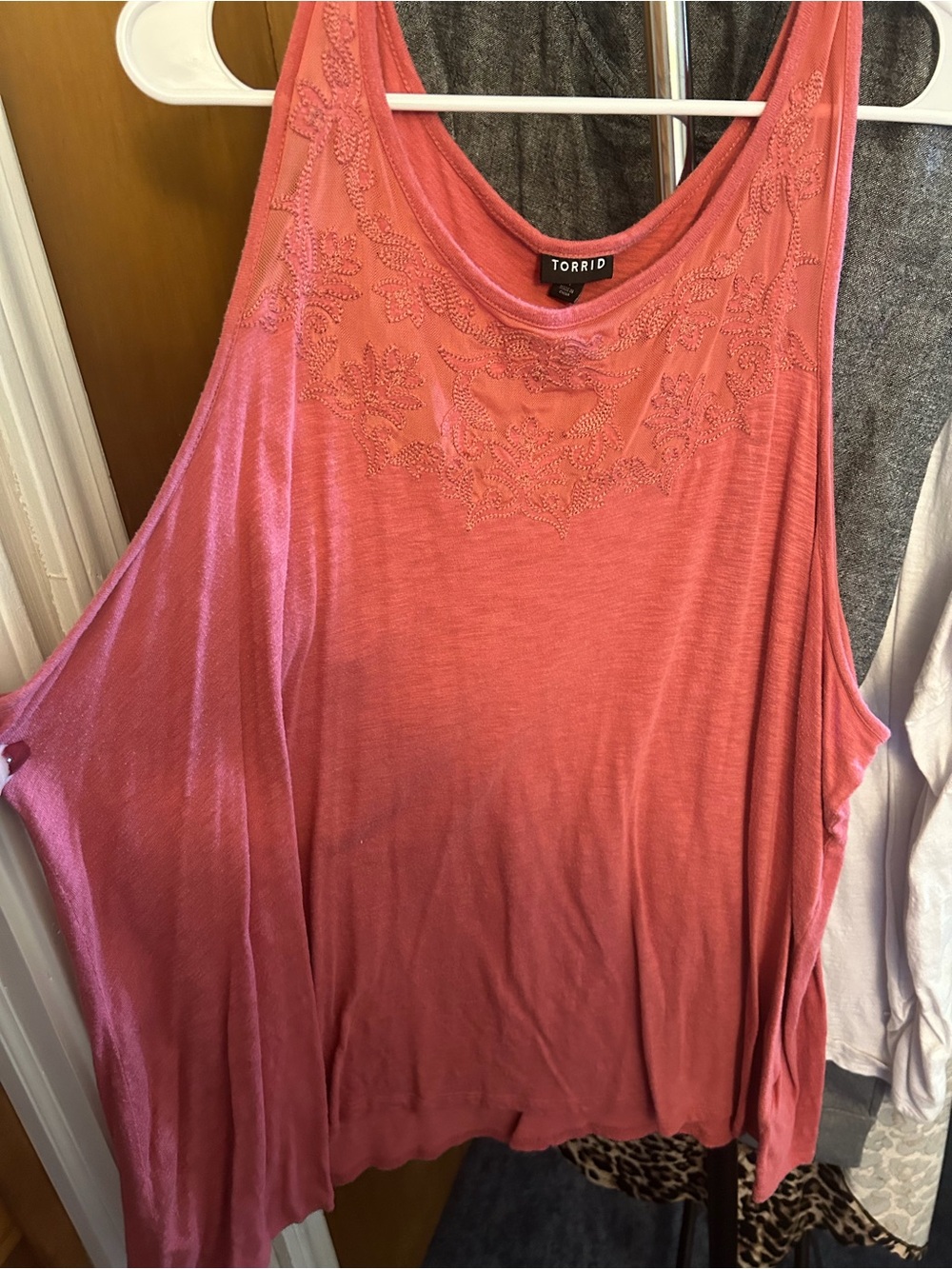 torrid Coral Pink Beaded Neckline Tank